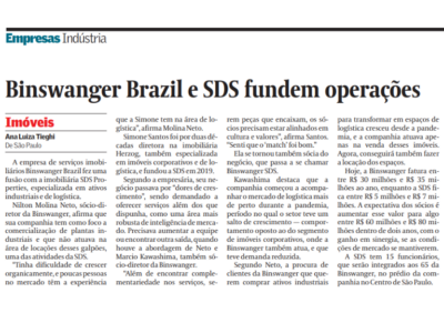 Binswanger Brazil e SDS fundem operações